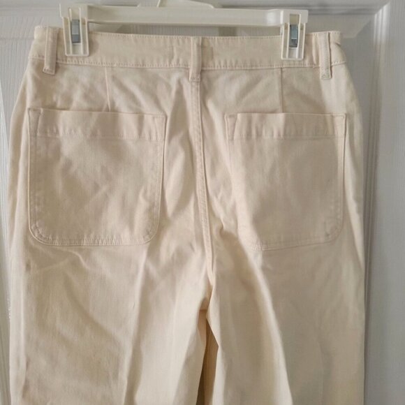 Anthropologie  DL1961 Marianna Hewitt  Hepburn Cream  High Rise Wide-Leg Jeans - - Picture 6 of 10